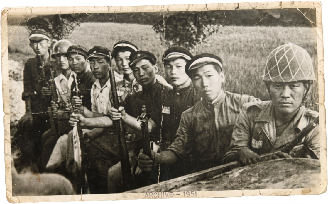 1951년 학도병 소년들의 사진